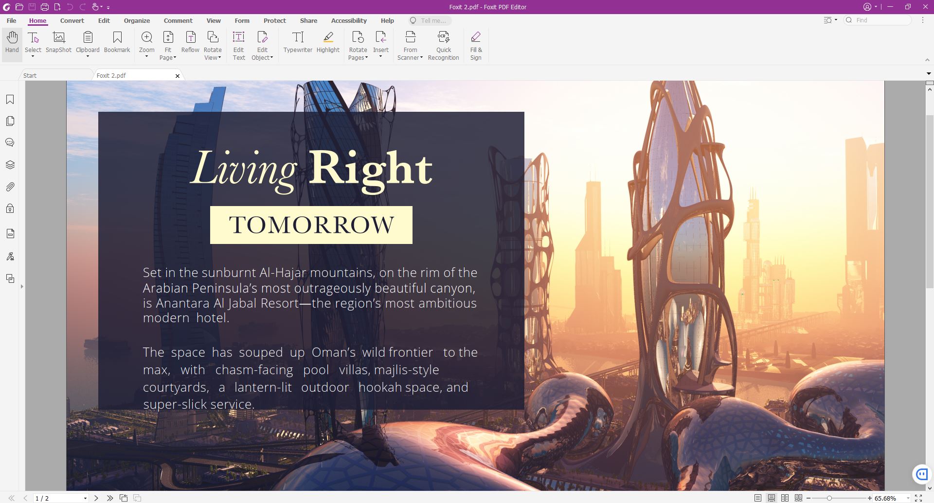 screenshot of Foxit PDF Editor